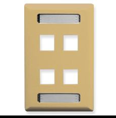 Faceplate- Id- 1-gang- 4-port- Ivory