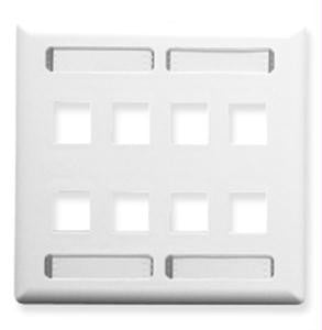 Faceplate- Id- 2-gang- 8-port- White