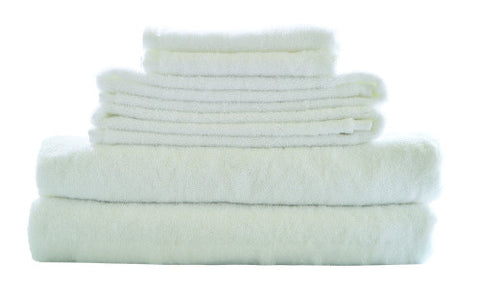 Bamboo Fiber 6pc Towel Set White