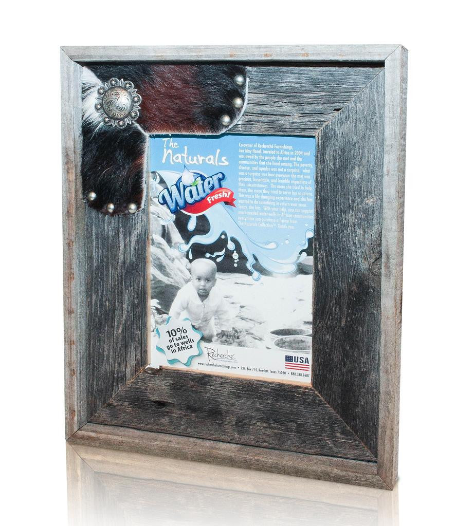 Cowhide Old Silver Leaf Swirl 5x7