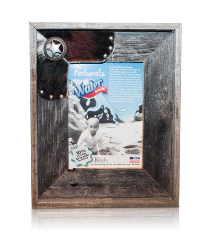 Cowhide Fancy Sheriff Star 8x10 Frame